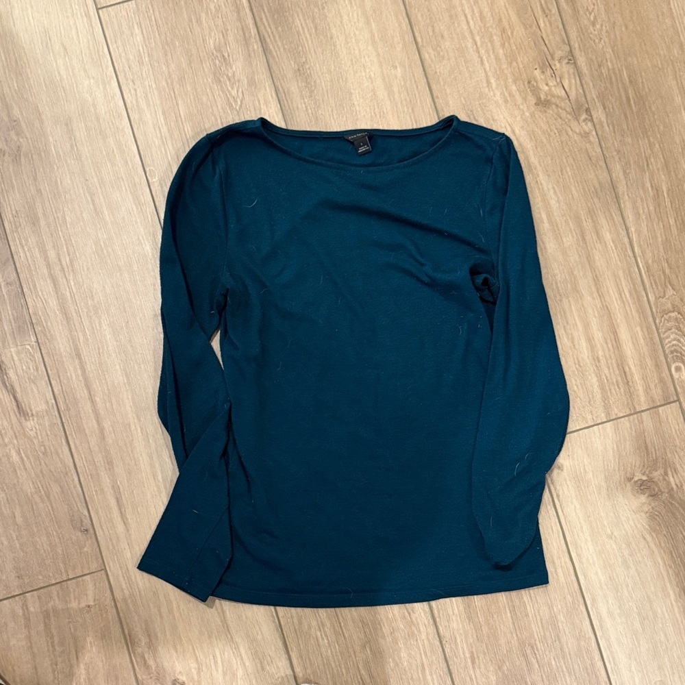Ann Taylor Teal Long Sleeve Women's Top